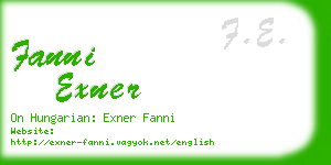 fanni exner business card